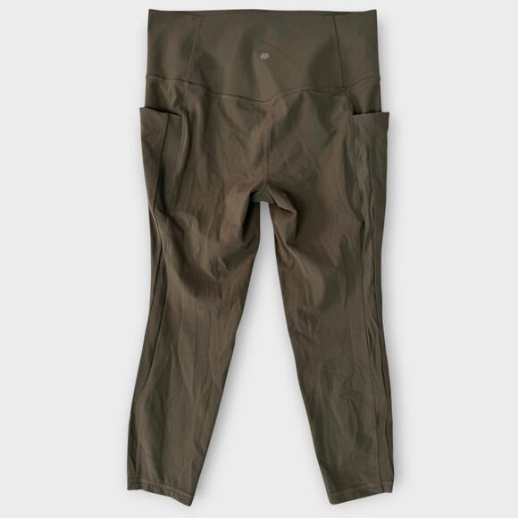 Athleta Salutation Stash Mesh 7/8 Tight Legging Womens Size Large Moss Green - Picture 6 of 9